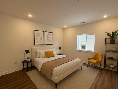 Primary bedroom at 4802 S Congress Ave Unit #217 - 1 bed 1 bath home
