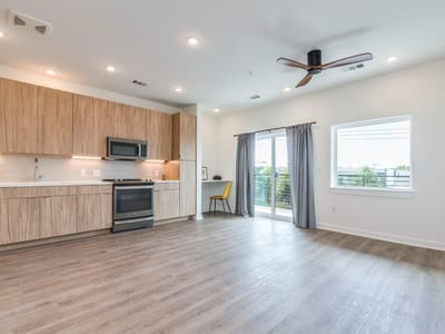 Primary bedroom at 4802 S Congress Ave Unit #310 - 1 bed 1 bath home