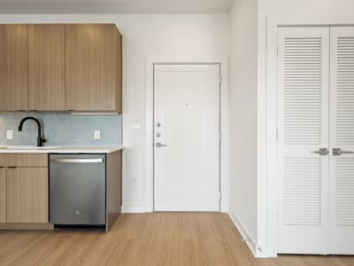 Primary bedroom at 4802 S Congress Ave Unit #403 - 1 bed 1 bath home
