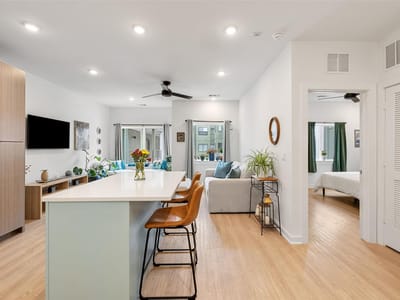 Living area at 4802 S Congress Ave Unit #411 - 1 bed 1 bath home