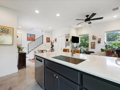 Living area at 5006 Baker ST Unit #B - 2 bed 1 bath home