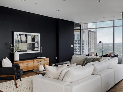 Living area at 501 West Ave Unit #2404 - 3 bed 3 bath home