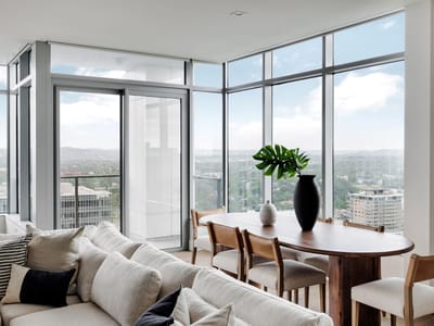 Primary bedroom at 501 West Ave Unit #2404 - 3 bed 3 bath home