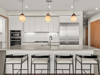 Primary bedroom at 501 West Ave Unit #3602 - 3 bed 3 bath home