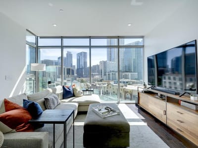 Living area at 501 West Ave Unit #703 - 1 bed 1 bath home