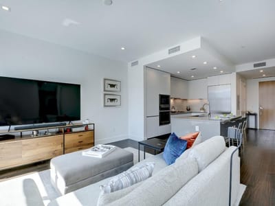 Primary bedroom at 501 West Ave Unit #703 - 1 bed 1 bath home