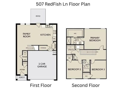 Living area at 507 Red Fish LN - 3 bed 2 bath home
