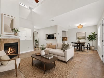 Living area at 512 Eberhart Ln Unit #203 - 2 bed 1 bath home