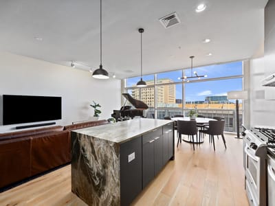 Primary bedroom at 555 E 5th St Unit #521 - 1 bed 1 bath home