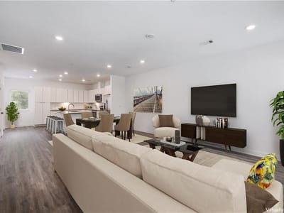 Primary bedroom at 5924 S Congress Ave Unit #12S - 3 bed 3 bath home
