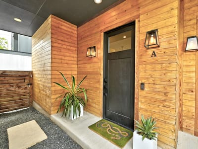Living area at 6202 Hickman Ave Unit #A - 3 bed 2 bath home