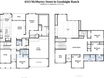 Living area at 6313 McMurtry St - 5 bed 5 bath home
