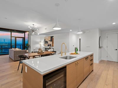 Living area at 70 Rainey St Unit #1901 - 2 bed 2 bath home