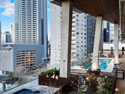 Kitchen at 70 Rainey St Unit #1901 - 2 bed 2 bath home