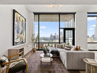 Primary bedroom - 70 Rainey St Unit #2208 Primary bedroom at 70 Rainey St Unit #2208 - 2 bed 2 bath home