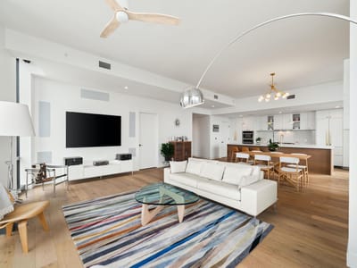 Living area - 70 Rainey St #2301 Living area at 70 Rainey St #2301 - 3 bed 3 bath home