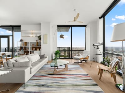 Primary bedroom - 70 Rainey St #2301 Primary bedroom at 70 Rainey St #2301 - 3 bed 3 bath home