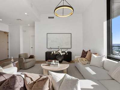 Primary bedroom at 70 Rainey St Unit #3203 - 3 bed 3 bath home