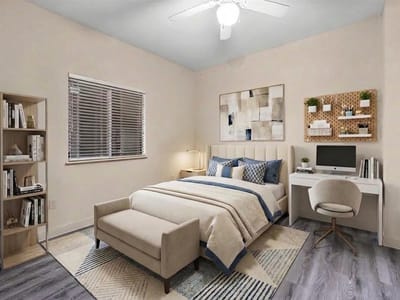 Primary bedroom at 711 W 26th St Unit #508 - 2 bed 2 bath home