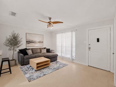 Living area at 7920 Rockwood LN Unit #216 - 1 bed 1 bath home