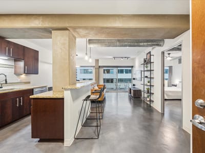 Kitchen at 800 Brazos St Unit #1002 - 1 bed 1 bath home