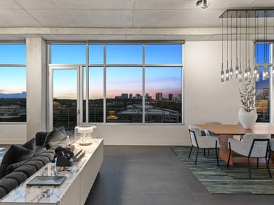 Primary bedroom at 800 W 5th St #1004 - 1 bed 1 bath home