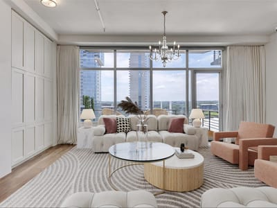 Living area at 800 W 5th St Unit #1008 - 3 bed 2 bath home