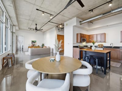 Primary bedroom at 800 W 5th St Unit #906 - 1 bed 1 bath home