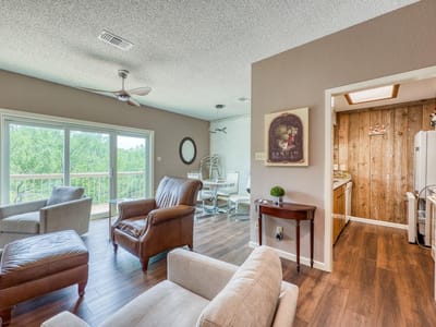 Primary bedroom at 801 Grassy Knoll Unit #B - 3 bed 3 bath home