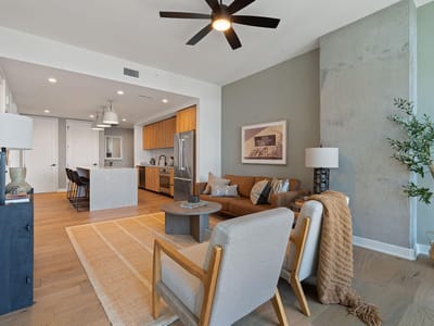 Primary bedroom at 84 East Ave Unit #1610 - 2 bed 2 bath home