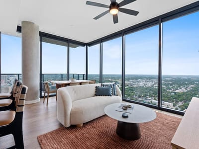 Living area at 84 East Ave Unit #1904 - 1 bed 1 bath home