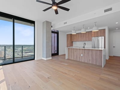 Primary bedroom at 84 East Ave Unit #3401 - 2 bed 2 bath home