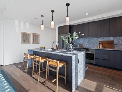 Living area at 84 East Ave Unit #3906 - 3 bed 3 bath home