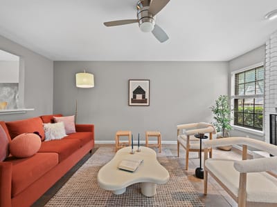 Living area at 8400 Jamestown Dr Unit #332 - 2 bed 1 bath home