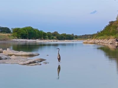 View with riverfront property at 8577 Ranch Road 2766 - 2 bed 1 bath home