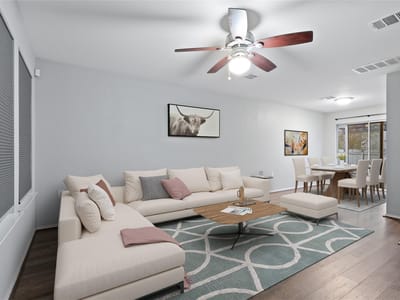 Living area at 8609 Claude Ct - 3 bed 1 bath home