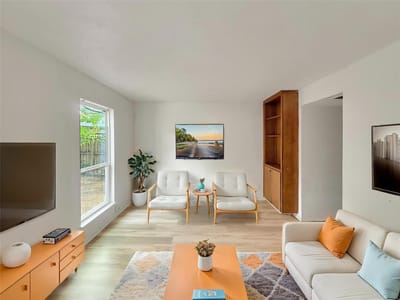 Living area at 8611 Putnam Dr Unit #104 - PUTMAN DRIVE CONDOMINIUMS, Austin, TX