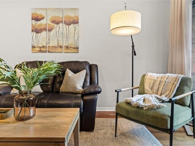 Living area at 8888 Tallwood DR Unit #1107 - 1 bed 1 bath home