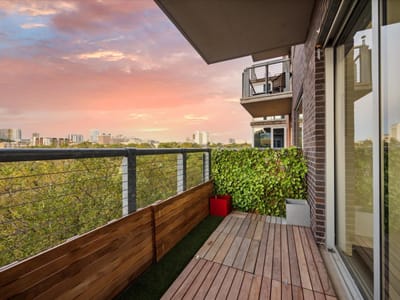 Primary bedroom at 901 W 9th St Unit #401 - 3 bed 2 bath home