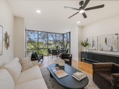 Kitchen at 901 W 9th St Unit #203 - 1 bed 2 bath home