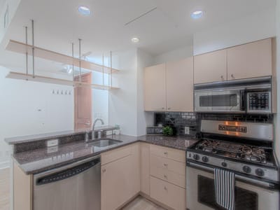 Living area at 901 W 9th St Unit #217 - 1 bed 1 bath home