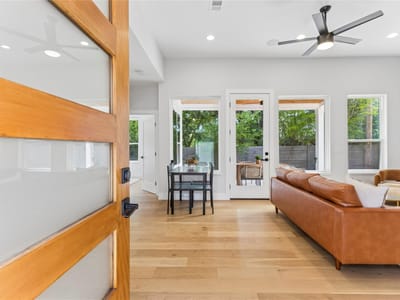 Living area at 909 Philco DR Unit #2 - 3 bed 3 bath home