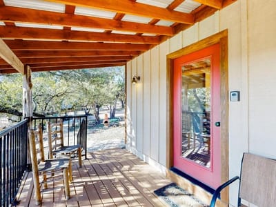 Primary bedroom at 961 Buttercup Ln - Texas Central Railway Co Surv, Wimberley, TX