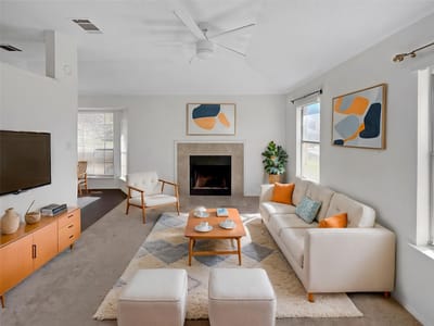 Living area at 9622 Sugar Hill DR Unit #A - Tanglewood Forest, Austin, TX
