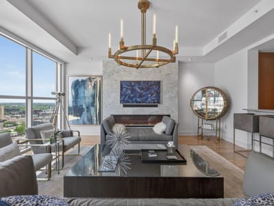 Primary bedroom at 98 San Jacinto Blvd Unit #2103 - 1 bed 1 bath home