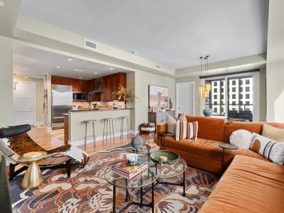 Living area at 98 San Jacinto Blvd Unit #903 - 2 bed 2 bath home