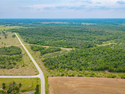 Aerial view - TBD(1) Walter Hoffman Rd Aerial view with rural road frontage at TBD(1) Walter Hoffman Rd - Cedar Creek, Cedar Creek, TX