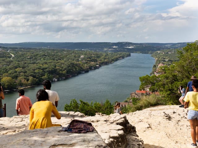Mount Bonnell overlook above Lake Austin and the Hill Country