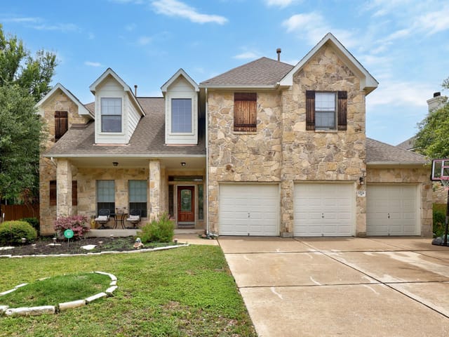 12724 Rush Creek LN - front exterior - Luxury home in Steiner Ranch Ph 01 Sec 09, Austin, TX