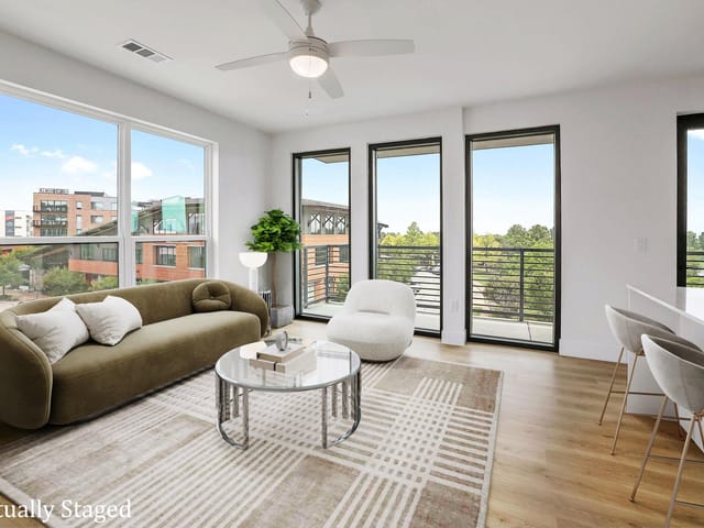 View 1701 Simond Ave Unit #327 in Parkside/Mueller Condos 1701 Simond Ave Unit #327 - front exterior - Luxury home in Parkside/Mueller Condos, Austin, TX